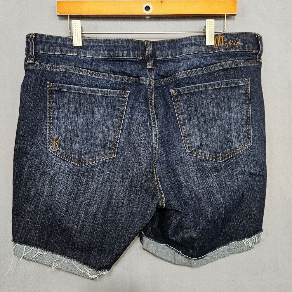 KUT from the Cloth Sz 16 Boyfriend Short Denim Cuttoff Jeans Dark Wash Country - Picture 3 of 11